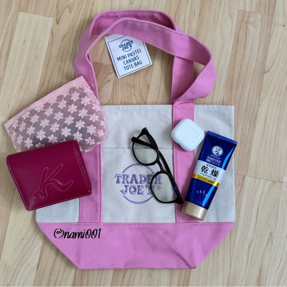 Viral Trader Joe’s Limited Edition Pastel Pink Mini Canvas Tote - Picture 2 of 3